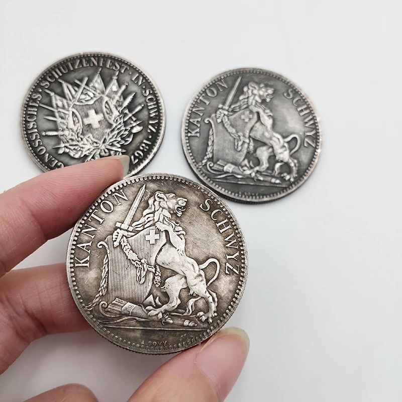 1867 Швейцарский памятная монета со львом и меч 5 FR коллекция Украшение из монет