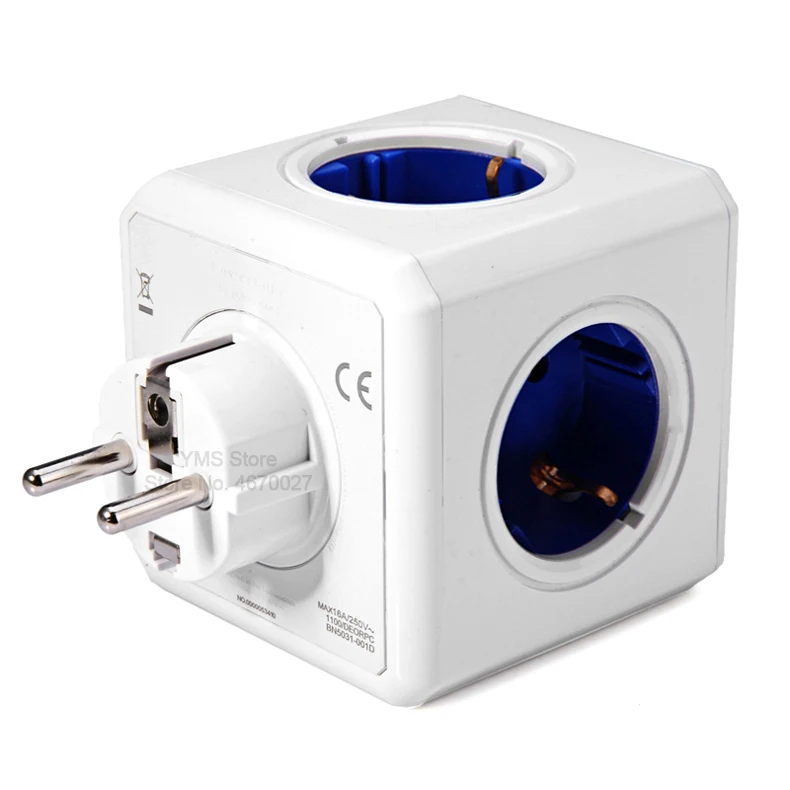 Allocacoc PowerCube мульти розетка Вилка ЕС электрический удлинитель USB 5 торговых точек умный дорожный адаптер расширение 16А 250