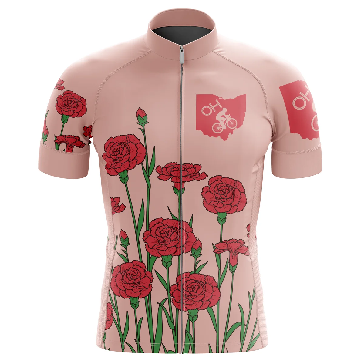

2021 Bicycle Jersey for US Men's Casual Cycling Clothing Beautiful Flower Print Bike Wear Breathable Polyester