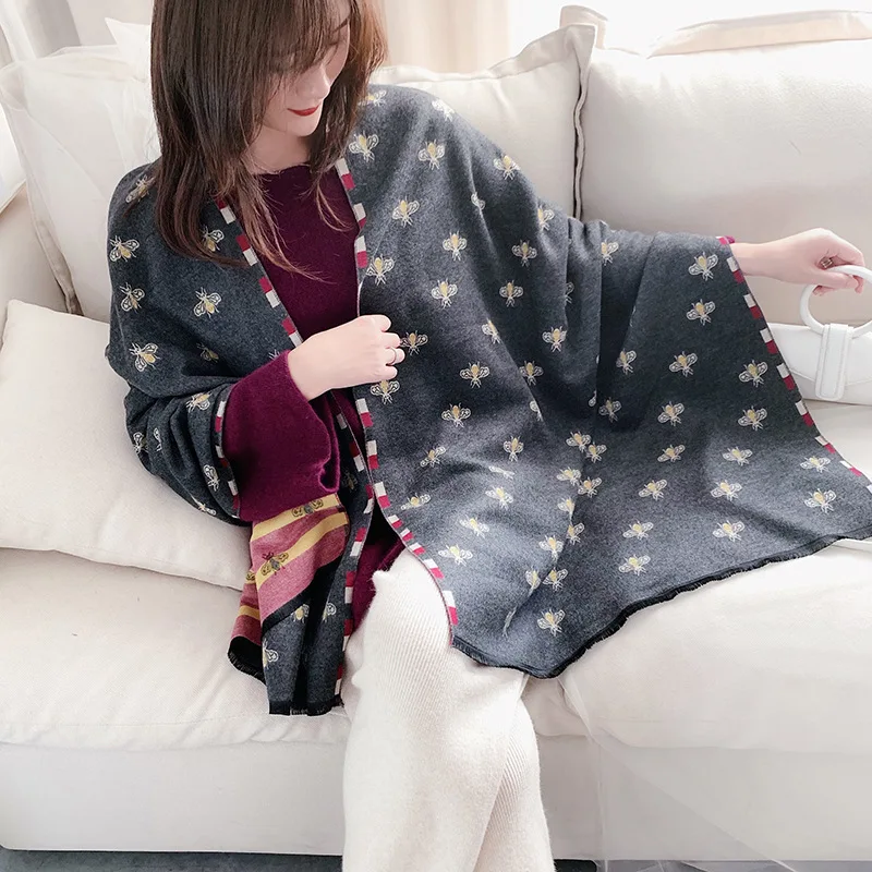 

New 2019 winter women Cashmere scarf fashion shawls and wrap lady cashmere scarves thich warm neck bandana pashmina soft stoles