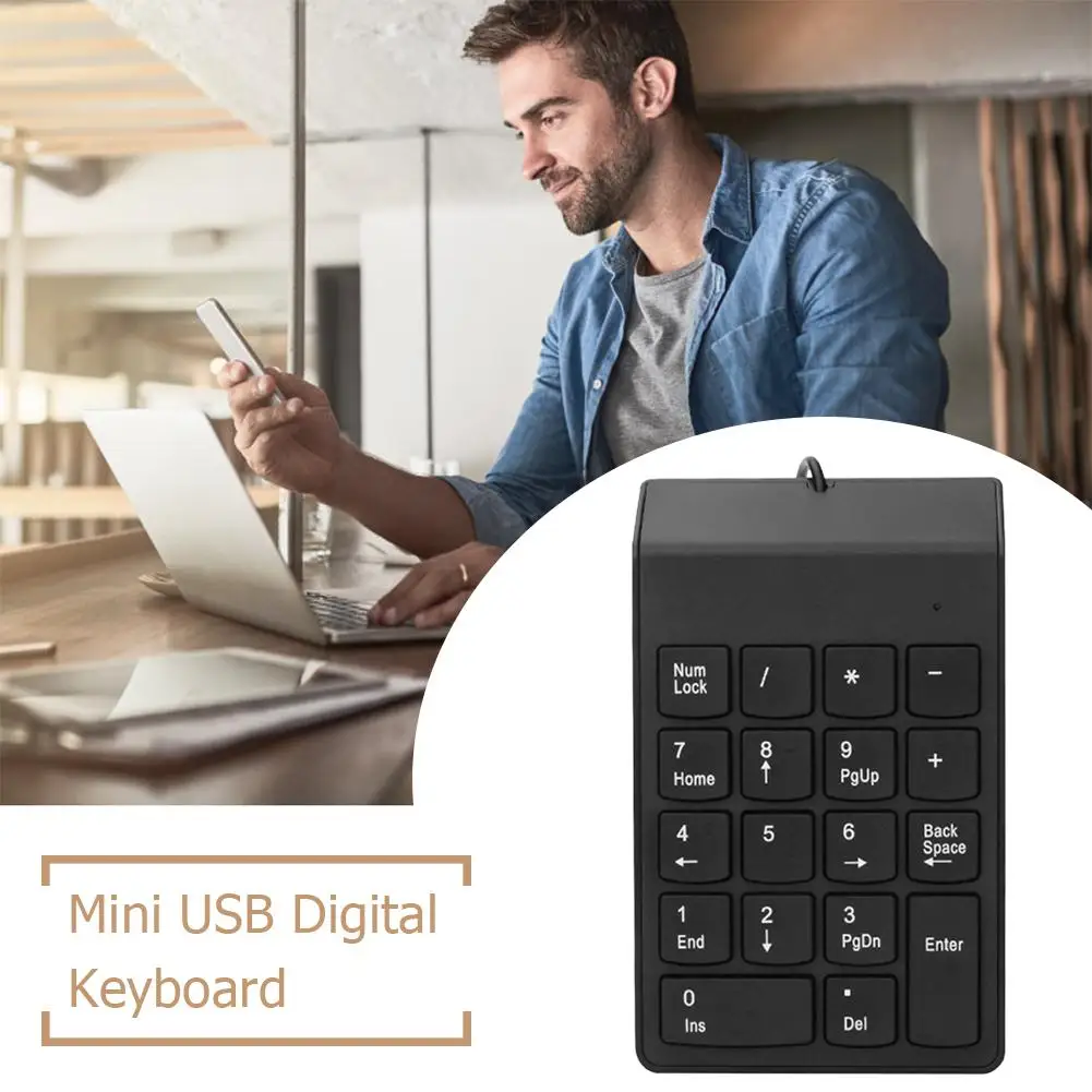 Проводная USB цифровая клавиатура тонкая мини с цифрами 18 клавиш для iMac/Mac Pro/MacBook