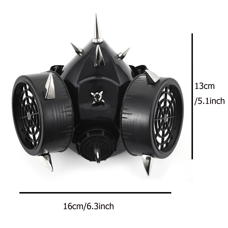 

Steampunk Fashion Retro Rivets Gas Mask Respirator Cyber Gothic Cosplay Spikes Masks Halloween Party Accessories