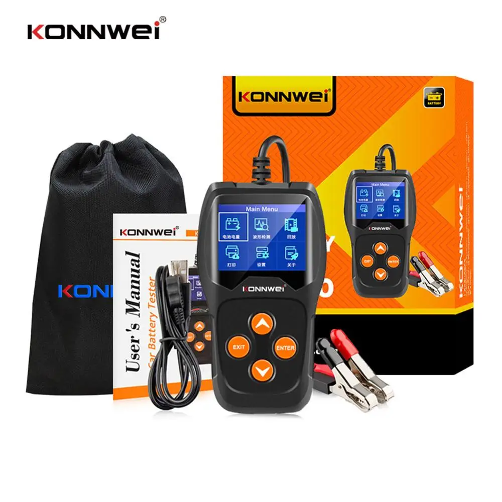 KONNWEI KW600 автомобиля Батарея Тестер 12 V 100 к 2000CCA вольт быстрое вращение зарядки
