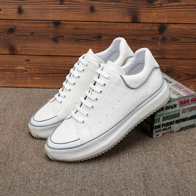 Кроссовки мужские из натуральной кожи повседневные универсальные дышащие