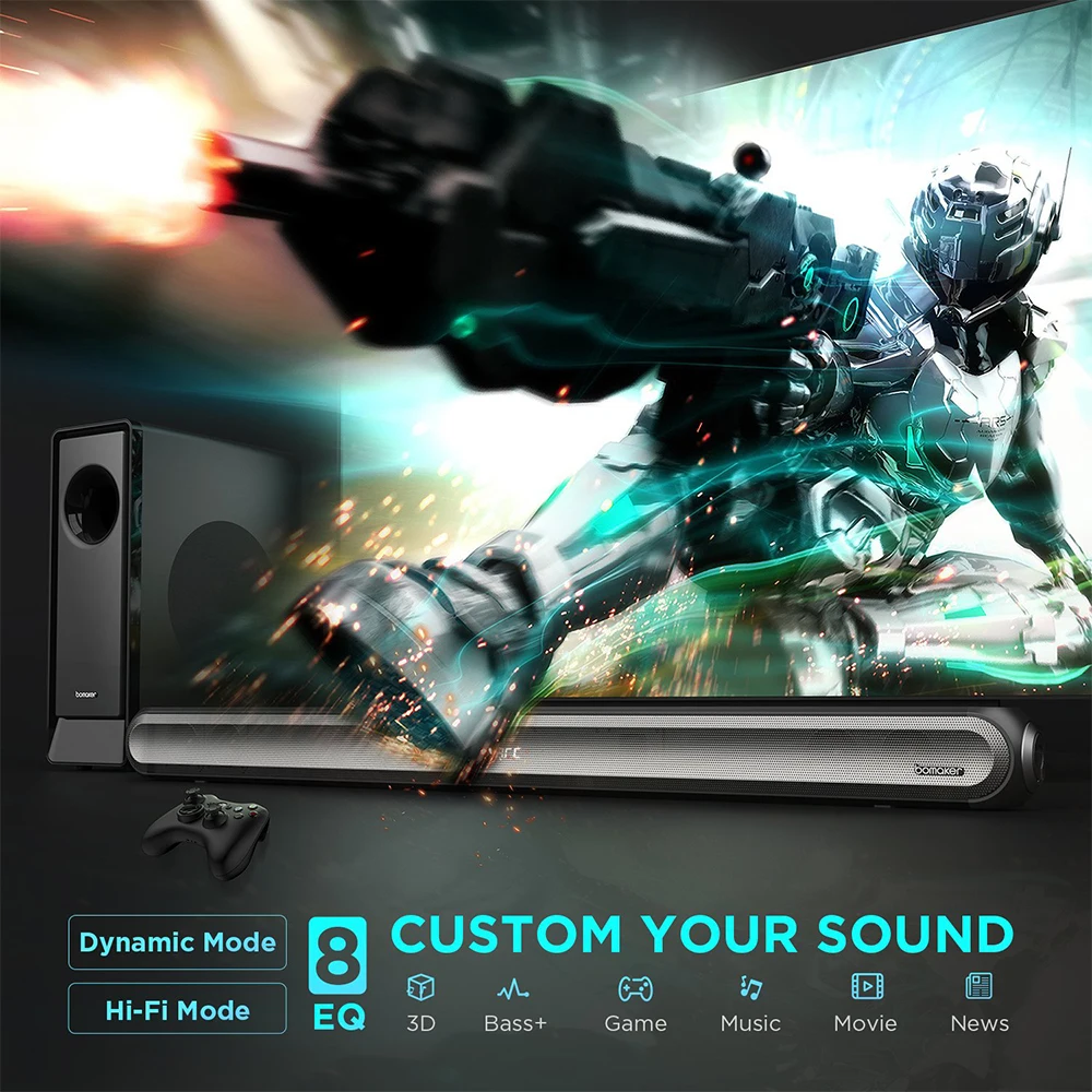 Звуковая панель BOMAKER 2.1ch для телевизора динамик кинотеатра домашнего Bluetooth Dolby 3D