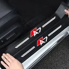 4 шт. защитный Стайлинг интерьера автомобиля для Audi A7 A7L TT защитные наклейки на пороги автомобильные двери из углеродного волокна виниловые наклейки