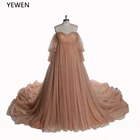 Женское свадебное платье It's yiiya, белое ТРАПЕЦИЕВИДНОЕ ПЛАТЬЕ большого размера с V-образным вырезом, открытыми плечами и длинным рукавом на лето 2021