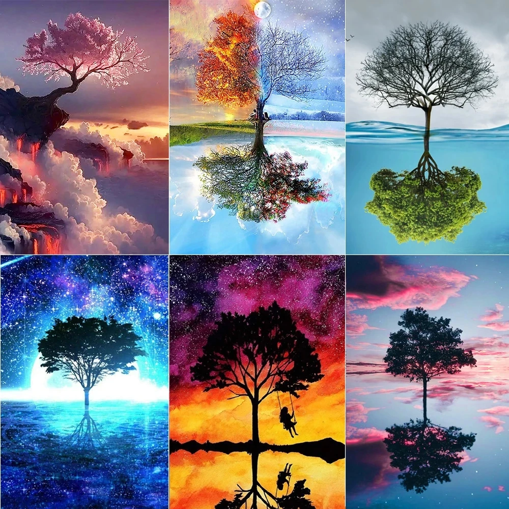

5d Diy Cross Stitch Art Landscape Painting Round Diamond Mosaic Embroidery Diamond Painting High Quality Home Wall Decoration