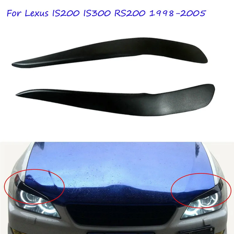 Купи Car Front Headlight Cover Eyebrows Eyelid Trim Decoration Stickers For Lexus IS200 IS300 RS200 1998 1999 2000 2001 2002 ~ 2005 за 1,607 рублей в магазине AliExpress