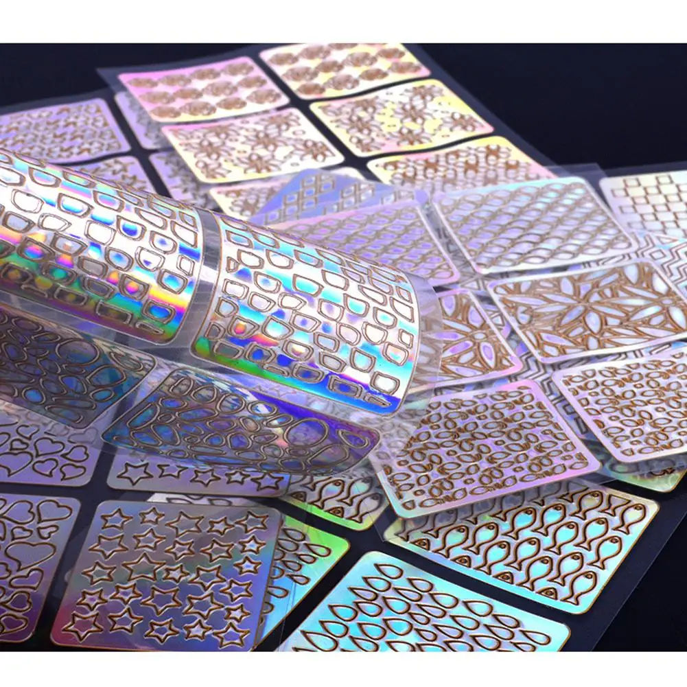 DIY стикер для дизайна ногтей Полые печатные наклейки опалубка полые Маникюр