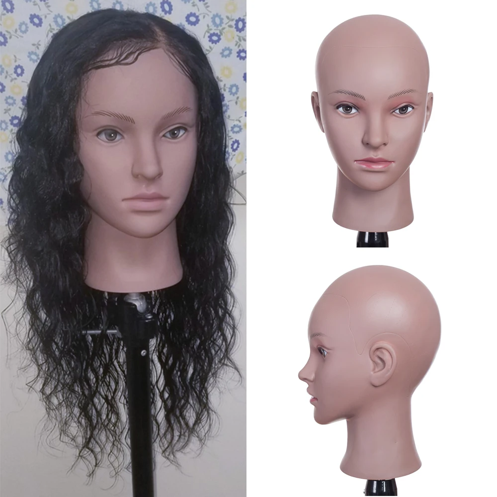 

Wig Mannequin Head with Stand Bald Cosmetology Manikin Sewing Head for Making Wigs with Free Holder for Black Women