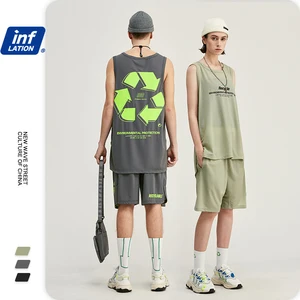 INFLATION мужские летние пляжные костюмы, большие мужские майки на лето с эластичным поясом, свободные мужские шорты из полиэстера, шаровары, мужские брюки