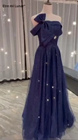 prom dresses sweet bow princess blue off shoulder evening dresses for birthday party engagement prom gowns ld04350