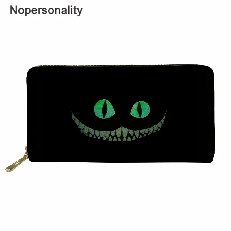 L4068Z21 Nopersonality кошелек на молнии Чеширский кошелек с принтом кота женский длинный клатч водонепроницаемый кожаный чехол для денег сумка держатель для кредитных карт - Цвет: L4068Z21