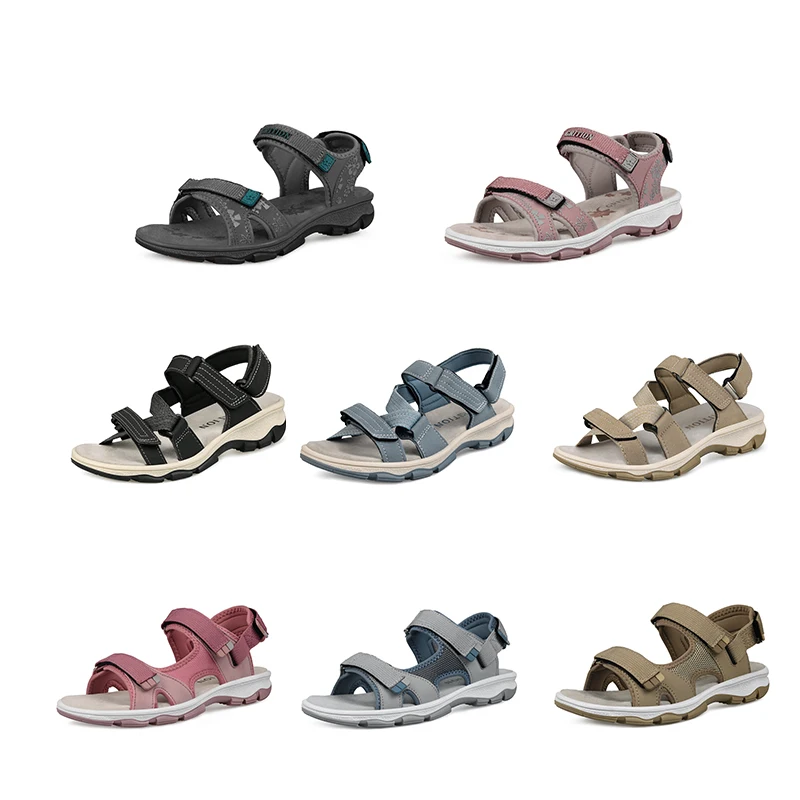 GRITION Womens Sandals Flat Trekking Outdoor Beach Shoes Fashion Breathable Non Slip Casual Sports Summer Rubber 2021 Size 41
