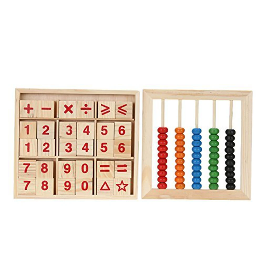 Деревянные Abacus Детские счетные цифры и алфавит буквенные блоки, создающие свои познавательные конструктивные способности развивающие игрушки