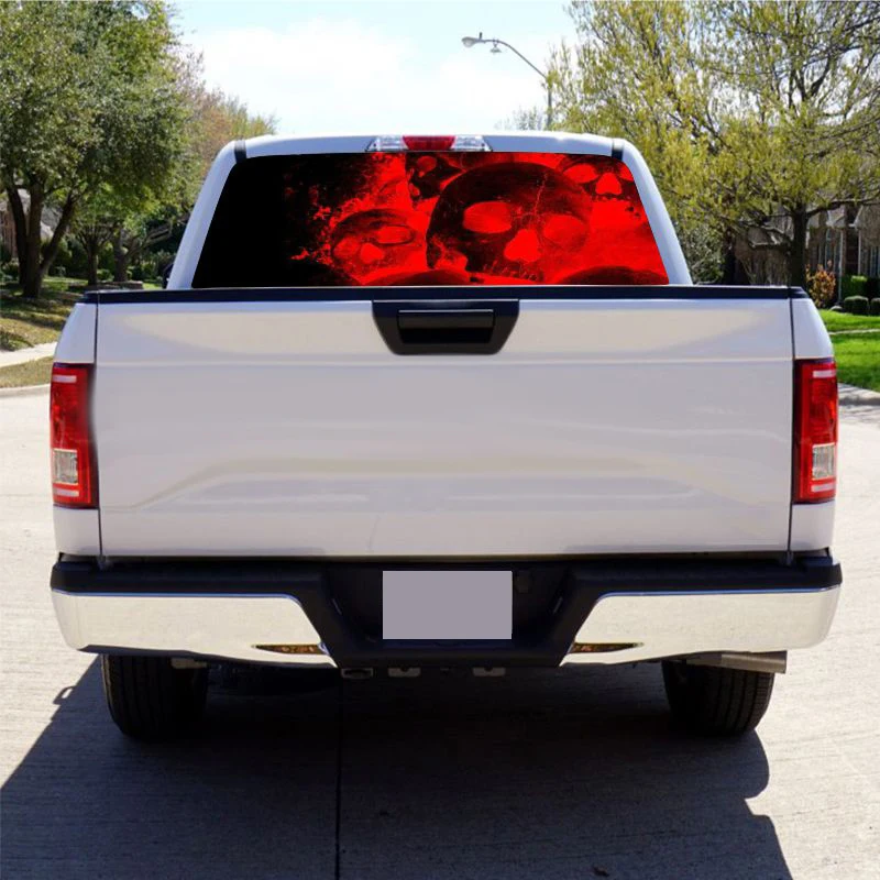 

Red Skull for Truck Jeep Suv Pickup 3D Rear Windshield Decal Sticker Decor Rear Window Glass Poster 57.9 x 18.1 Inch