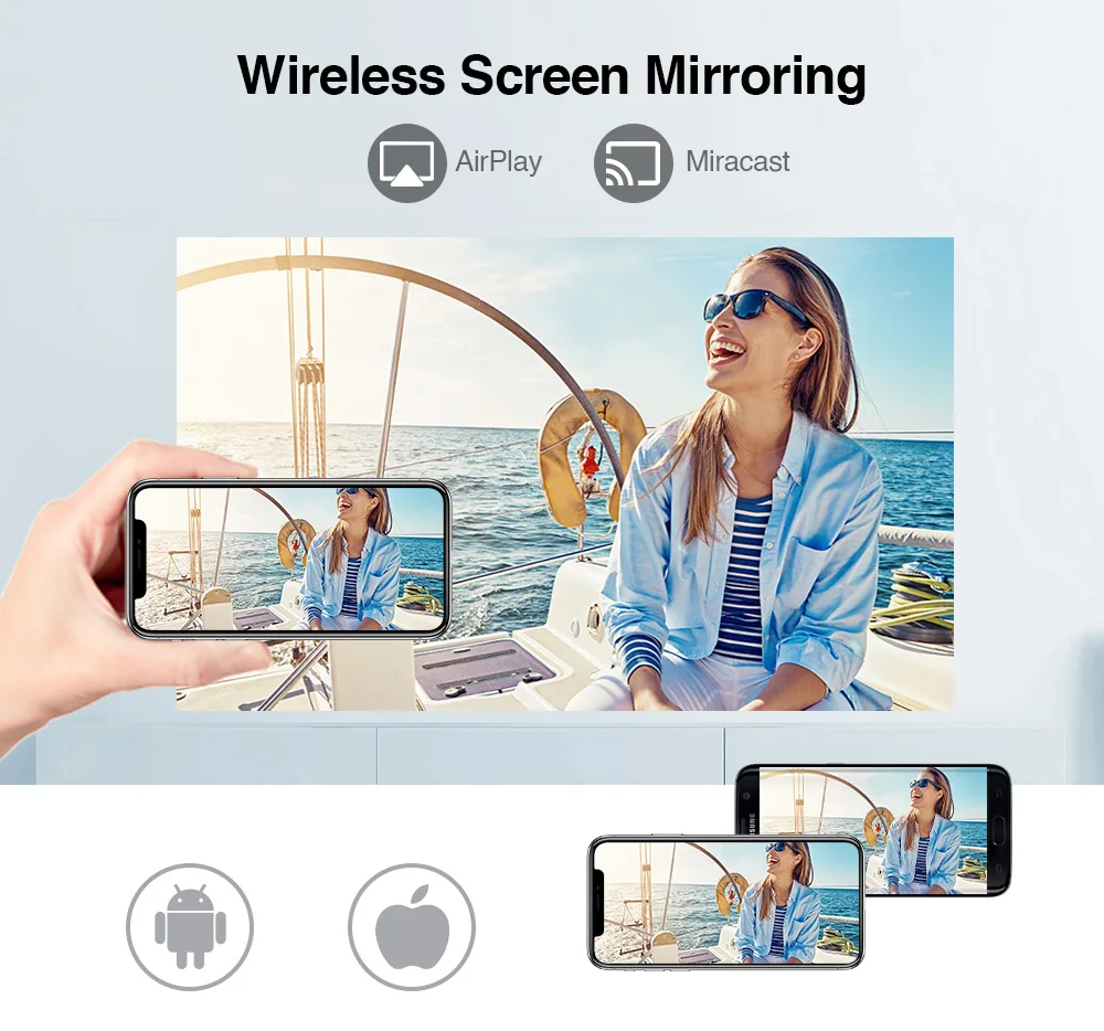 Мини Портативный Wifi проектор Bluetooth беспроводной HD USB поддержка 1080P Airplay Miracast для iOS