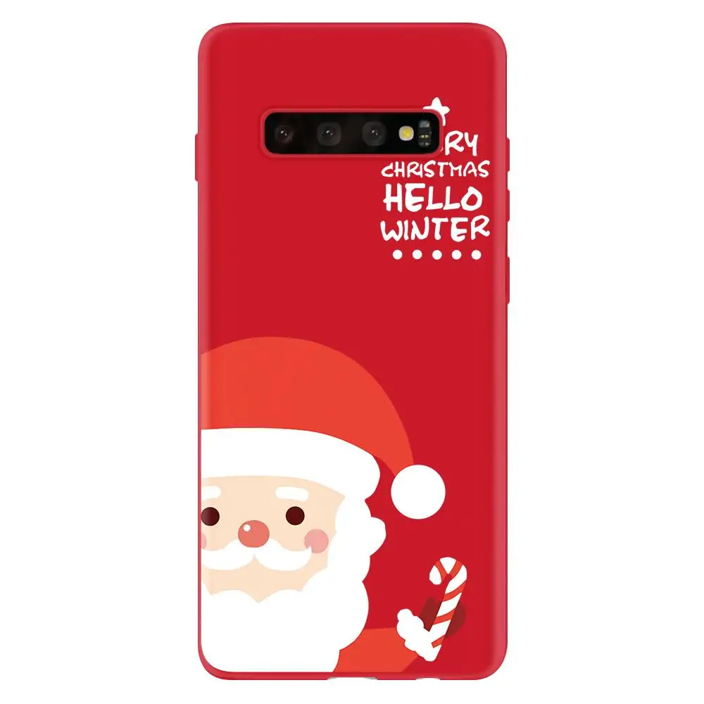 Рождество год мультяшный чехол для samsung Galaxy S10 S9 S8 S6 S7 Edge Plus S10e J5 J7 J4 J6 плюс задний Чехол из мягкого ТПУ