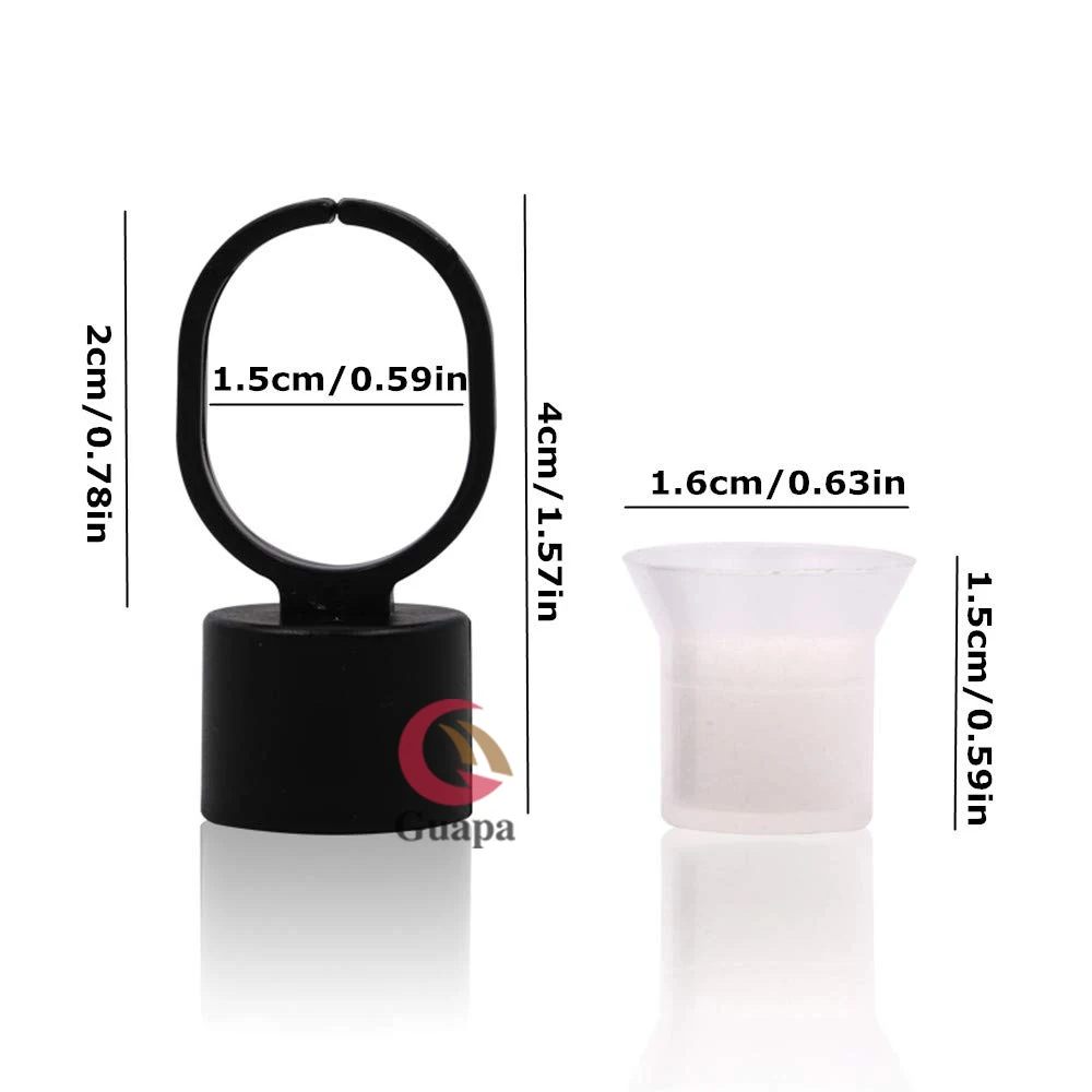 20pcs Microblading Supplies Pigment Glue Rings With Sponge Ink Cups Caps Permanent Makeup Tattoo Eyelash Holder | Красота и здоровье