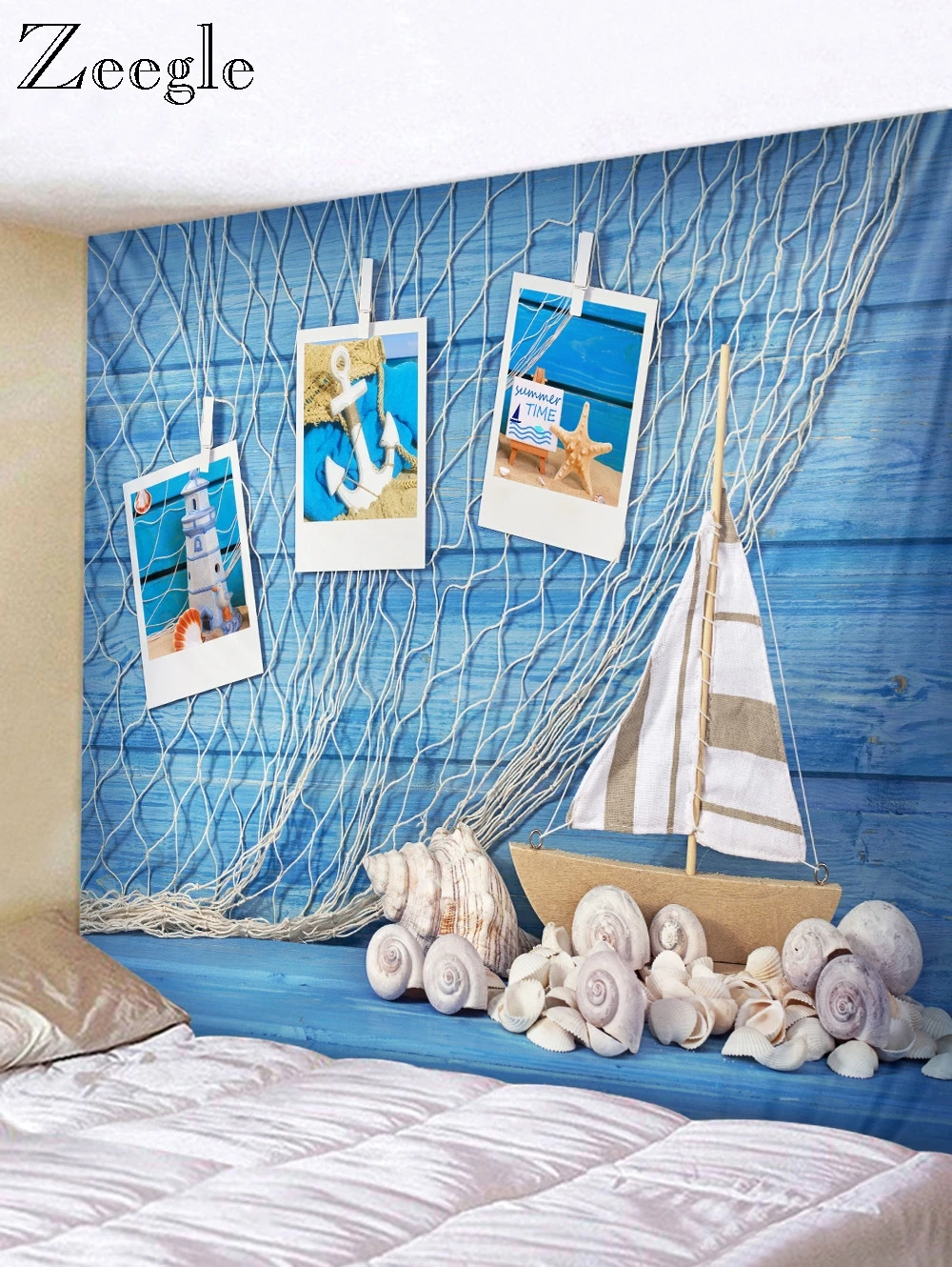 Zeegle настенный гобелен с морским принтом художественный ковер одеяло коврик для