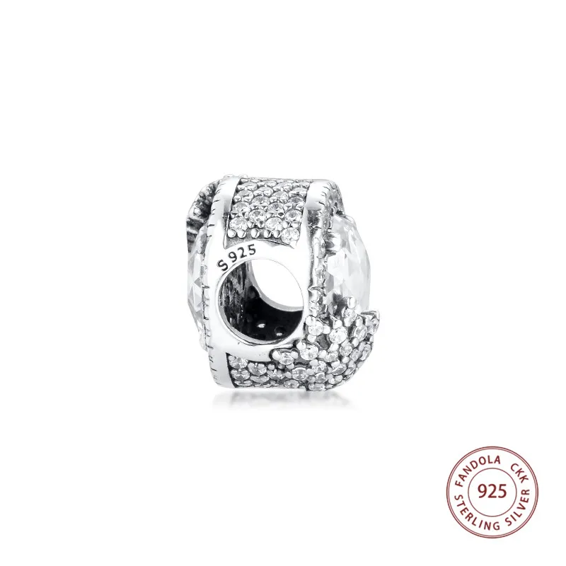 Шарм-бусина из серебра 100% пробы с фианитами | Украшения и аксессуары