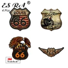 Наклейки для ноутбука 3,1 дюйма, ретро-наклейки, Route 66, Pegatinas, водонепроницаемые, 4 шт.компл., для украшения автомобильного шлема, чемодана, бутылки, журнала