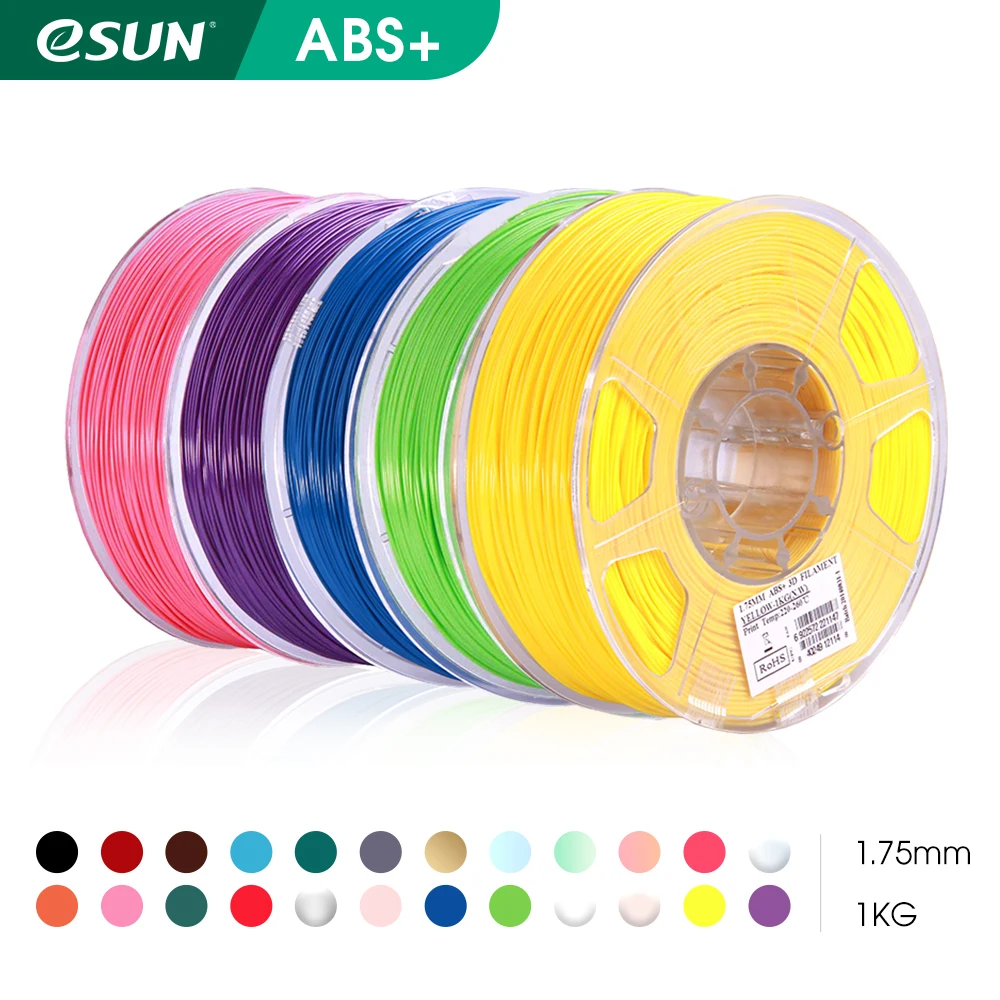 ESUN ABS + нить 1 75 мм Plus для 3D принтера точность +/ 0 05 кг 2 фунтов катушка материал 3d