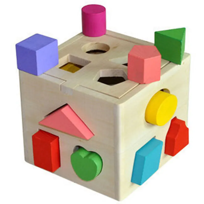 

13 Holes Shape Sorter Baby Cognitive Matching Geometric Wooden Building Blocks Intelligence Box Children Early Eductional Toys