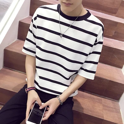 

Men's short sleeve t-shirt summer trend handsome casual half sleeve 2333