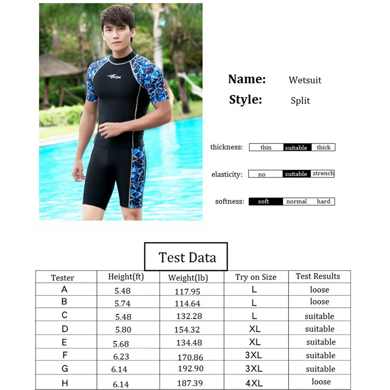 Гидрокостюм мужской с коротким рукавом|Гидрокостюм| |