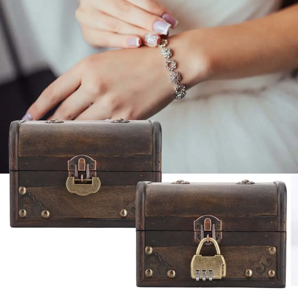 Винтажный стиль органайзер для ювелирных изделий Коробка хранения украшения