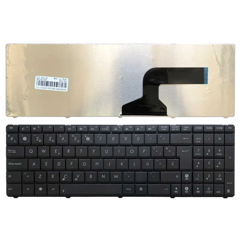 

Spanish Keyboard For Asus N53S N53SV K52F K53S K53SV K72F K52 A53 A52 U50 G51 N51 N52 N53 G73 black SP Laptop Keyboard