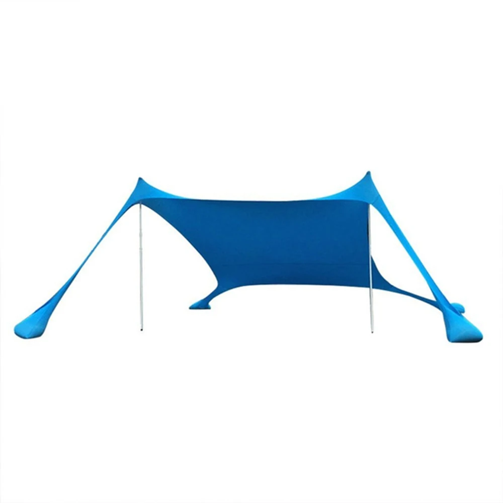 Suitable for 1-3 People Portable Camping Pergola Outdoor Windproof Beach Sunshade Gazebo Tent With Sand Anchors Ultralight Tarp