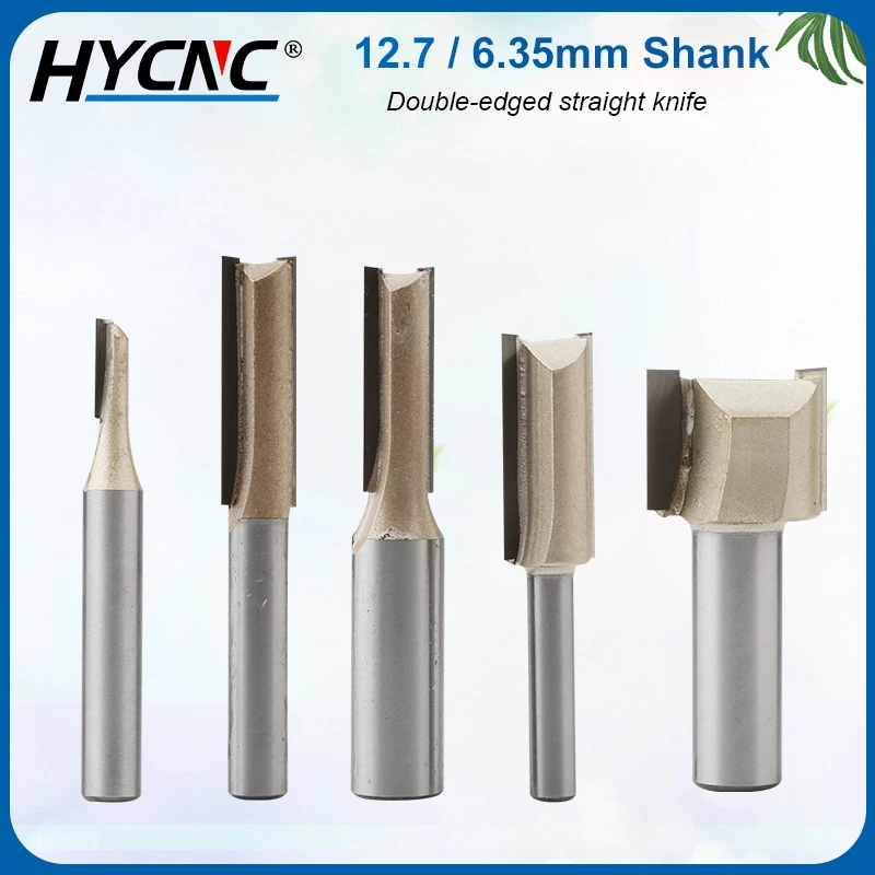 

2 шт. 1/4 "1/2" хвостовик с 2 лезвиями прямой Ножи деревообрабатывающий инструмент бит для распиловки древесины Вольфрам карбидовые концевые фр...