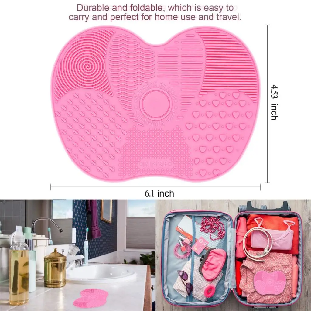 

1pcs Silicone Makeup Brush Cleaner Cosmetic Foundation Makeup Brush Scrubber Board Cleaning Mat Hand Tool Easy To Clean/carry