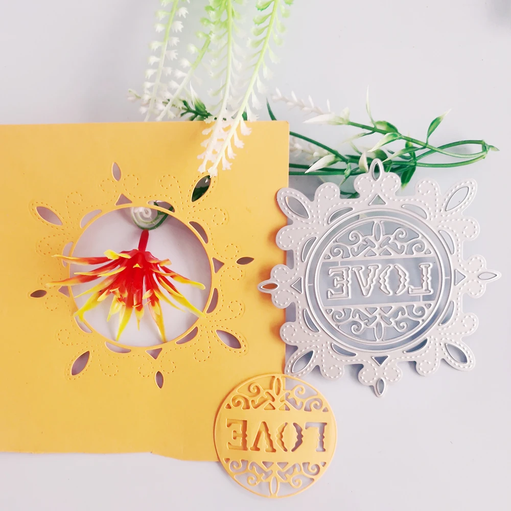 Любовь фон пустой круговой узор металлическая пресс форма новый папье маше