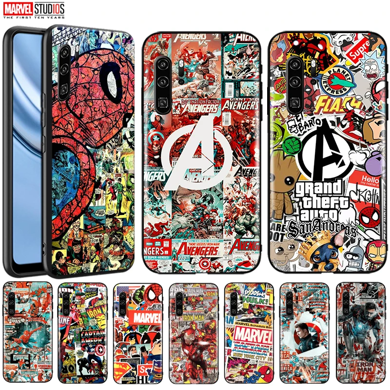

Phone Case For Huawei P30 Lite P30 Pro Funda Cover Marvel Avengers Comics Iron Man SpiderMan Hulk Deadpool Venom
