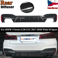 magickit carbon look m5 style rear bumper diffuser for bmw 5 series g30 g38 m performance