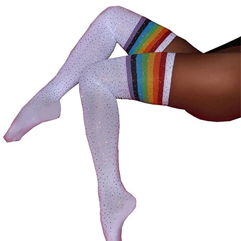 Чулки блестящие чулки с блестками сексуальные студенческие носки женские