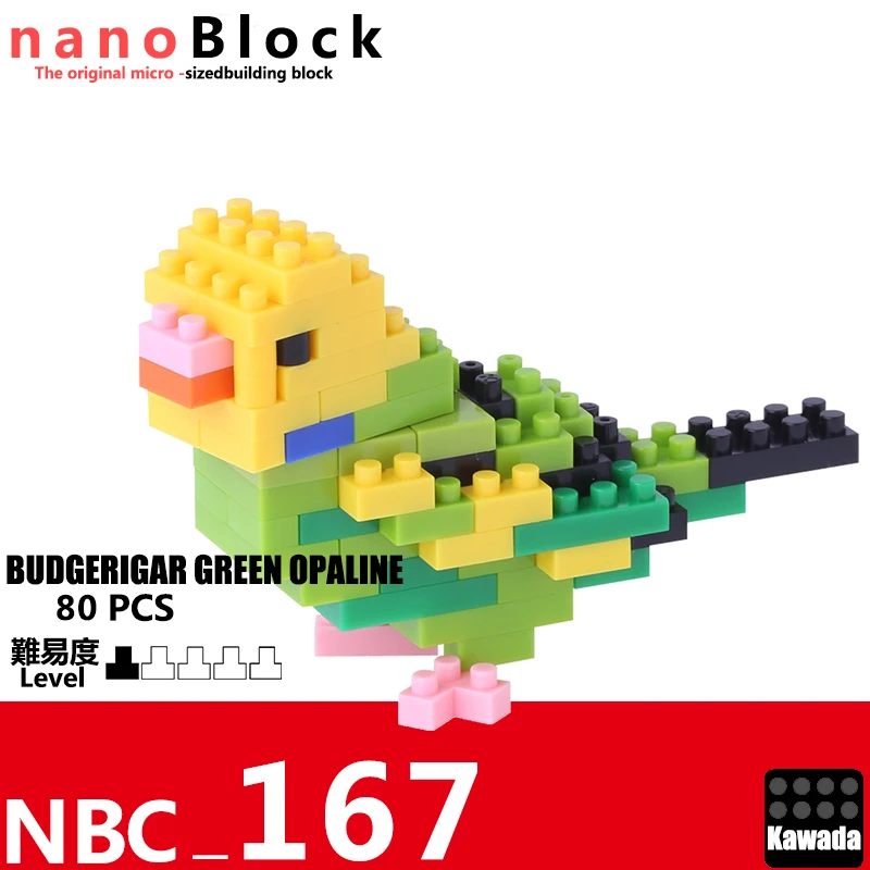 

Nanoblock Sekiseiinkoguri-Nopa-Rin Nbc -167 Kawada Budgetrigars Green Opalin 80 Pcs Micro-sized Building Blocks