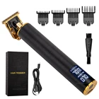 2021 USB T9 триммер для волос с ЖК-дисплеем, цифровая машинка для стрижки волос, перезаряжаемая электрическая машинка для стрижки волос, Мужская Беспроводная Бритва, триммер для мужчин, Парикмахерская