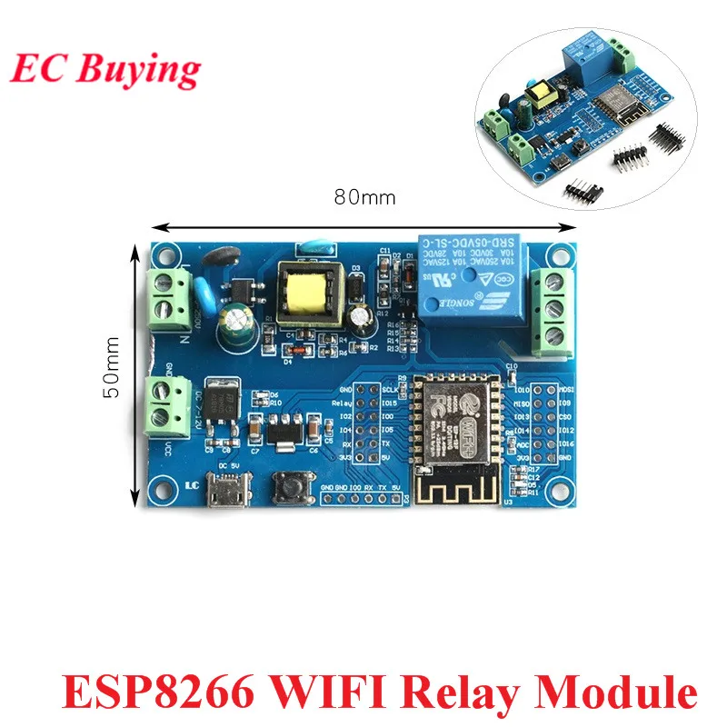 ESP8266 WIFI Wireless Relay Module ESP-12F AC 220V DC 5V 12V Power Supply ESP 12F Development Board Remote Control Smart Home
