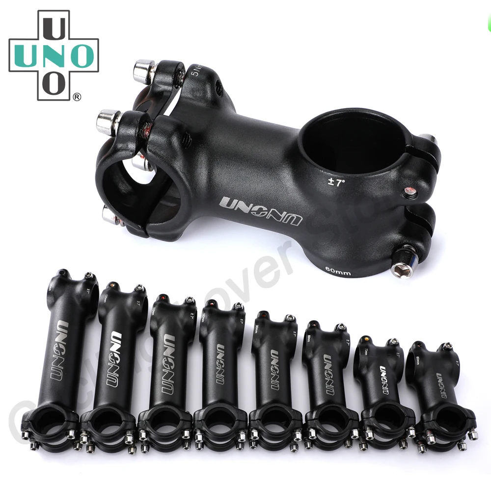 UNO Bike Stem 25.4 Riser MTB Bar Clamp 7 Degree 60/70/80/90/100/110/120/130mm Handlebar Stem Riser Electric bike Accessories