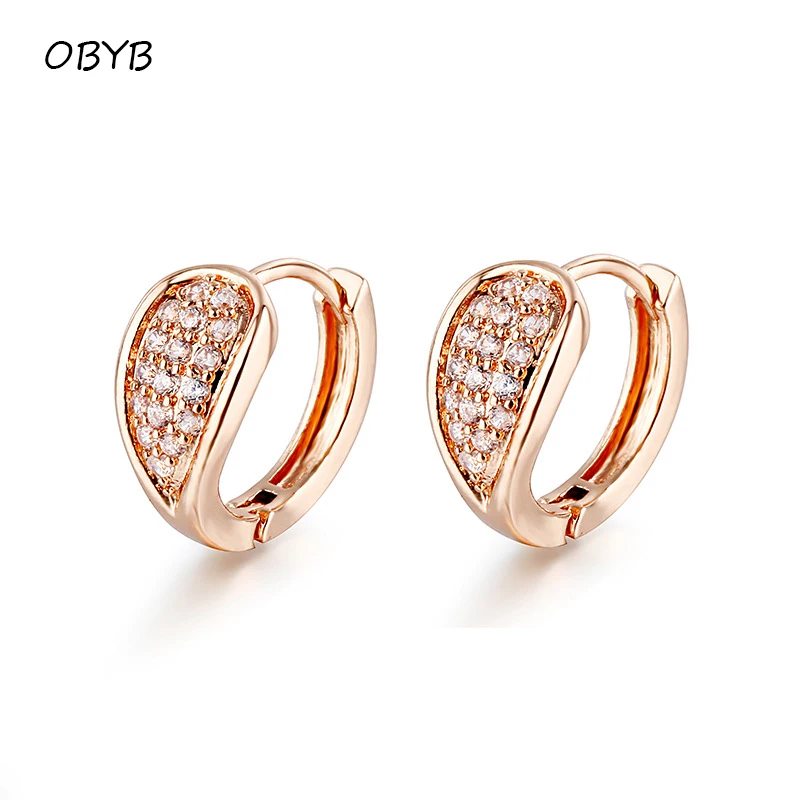 

Korean Fashion Rose Gold Hoop Earrings For Women Statement Earrings Hugging Clip-on Earrings Fine Jewelry Wedding Party Gifts