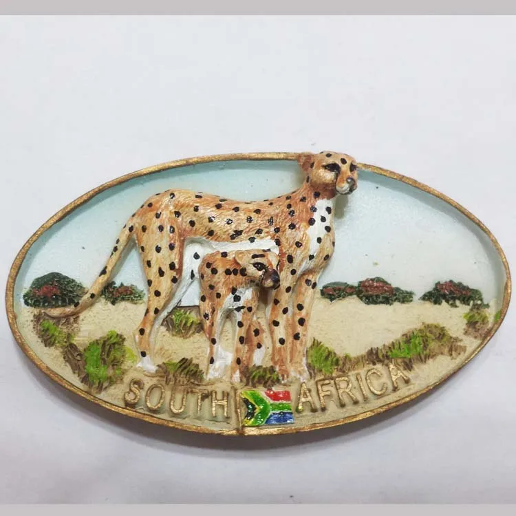 

QIQIPP Creative souvenir refrigerator stickers Africa leopard stereo relief magnetic stickers decorations