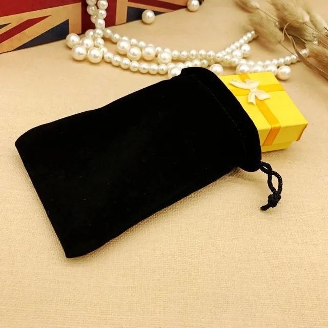 

1pc Jewelry Bag Black Velvet Necklace Ring Earrings Storage Bag Gift Display Bages
