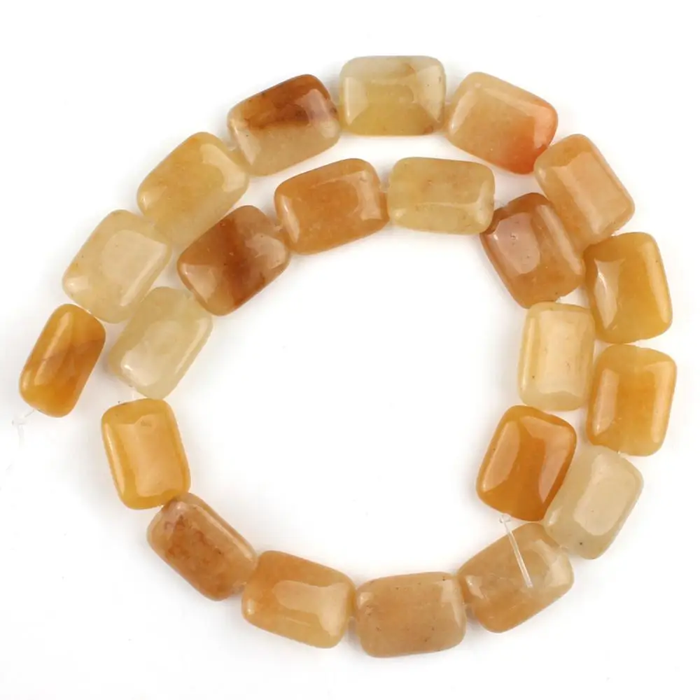 Yellow Jade 13*18 мм бусины из натурального камня прямоугольник Агаты желтый кварц с тигриным глазом малахитовые бусины для самостоятельного изготовления ювелирных изделий браслет - Цвет: Yellow Jade