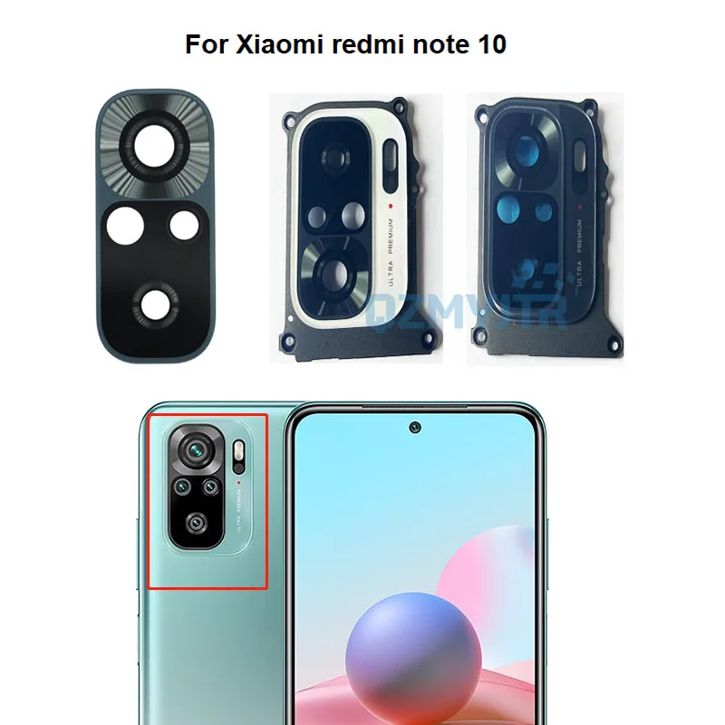 

10PCS New Rear Glass For Xiaomi Redmi Note 10 Back Camera Glass Lens Frame With Glue Sticker Adhesive 2021 M2101K7AI M2101K7AG