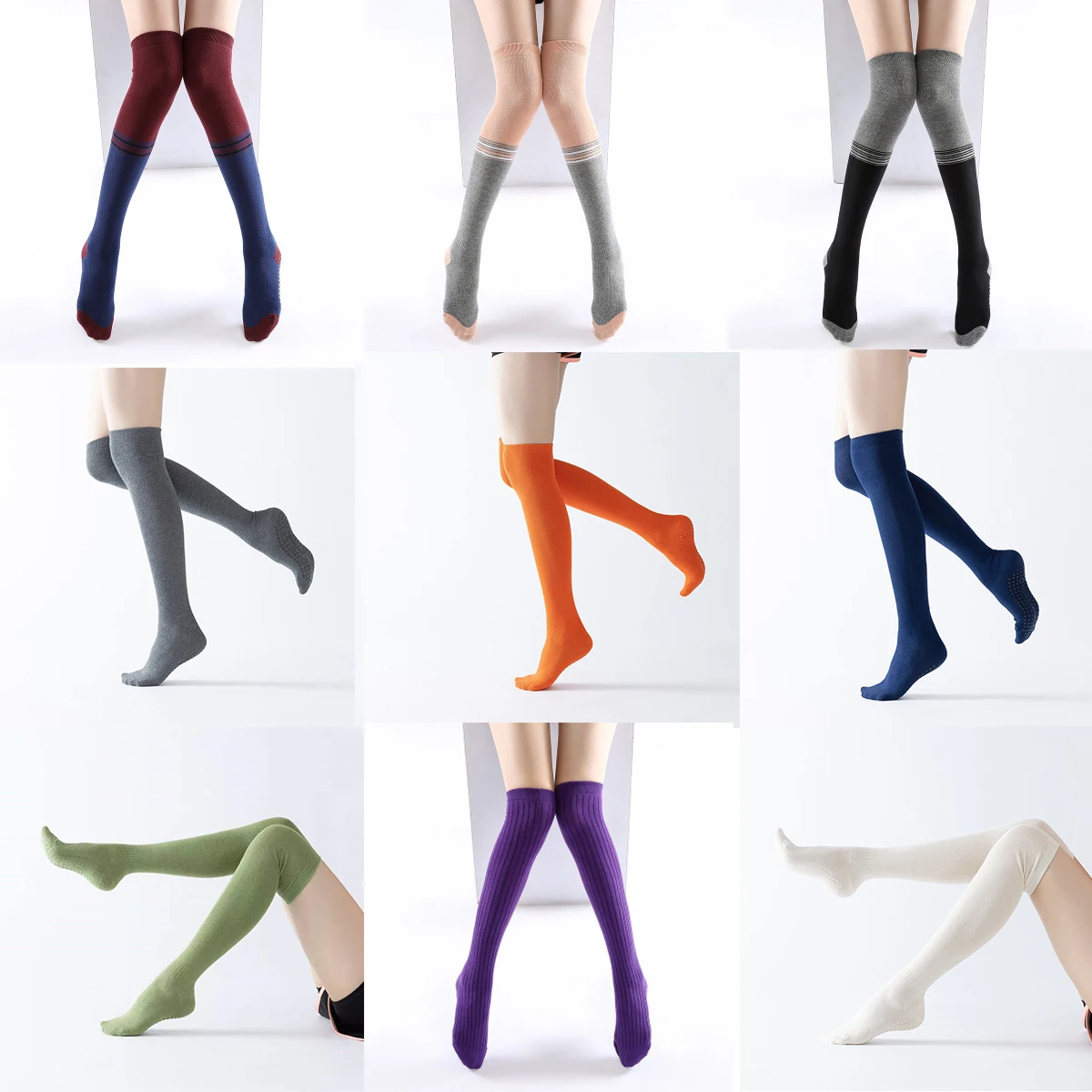 Женские спортивные чулки выше колена Нескользящие в полоску|Чулки| |